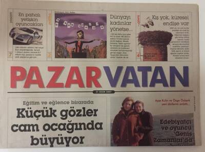 Vatan Gazetesi Pazar Eki 21 Ocak 2007 - Ayşe Kulin Ve Özge Özberk Yeni Dizlerini Anlattı GZ18770 - 1