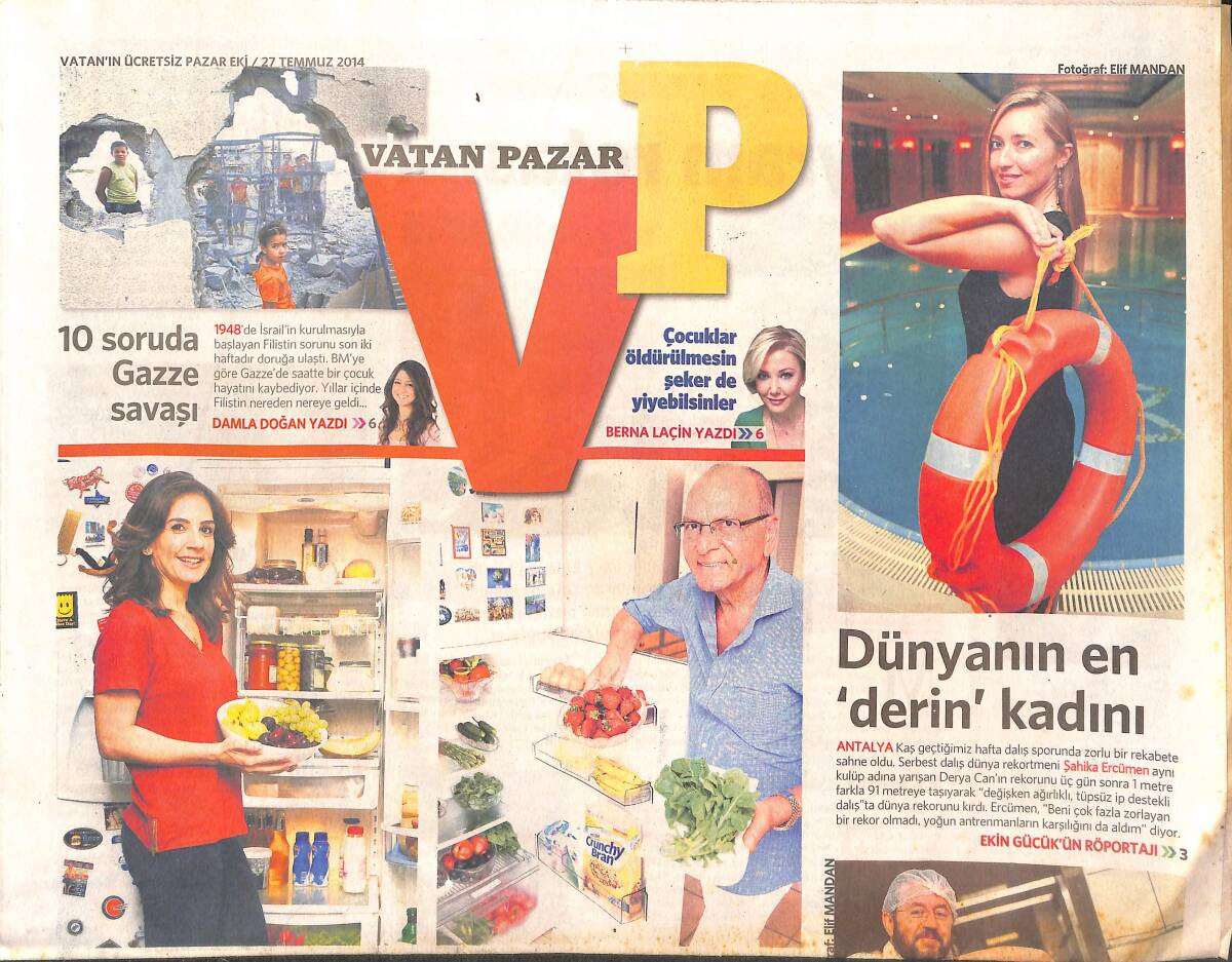 Vatan Gazetesi Pazar Eki 27 Temmuz 2014 - Ünlü Doktorların Buzdolabında Ne Var ? GZ135179 - 1