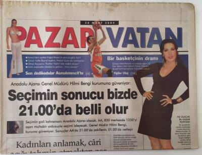 Vatan Gazetesi Pazar Eki 28 Mart 2004 - Nükhet Durunun Formda Kalma Formülü GZ18760 - 1