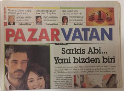 Vatan Gazetesi Pazar Eki 28 Ocak 2007 - Okullu Oyuncu Erkan Petekkaya Röportaj GZ18771 - 1