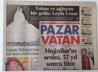 Vatan Gazetesi Pazar Eki 29 Nisan 2007 - Moğalların Sesini , 37 Yıl Sonra Tüm Dünya Duydu , Yaprak Dökümünün Kadını Bennu Yıldırımlar GZ18763 - 1