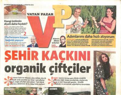 Vatan Gazetesi Pazar Eki 3 Ağustos 2014 - Şehir Kaçkını Organik Çiftçiler-Filistin Ağlıyor GZ105778 - 1