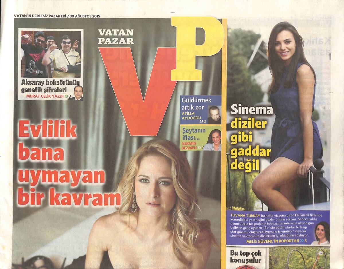 Vatan Gazetesi Pazar Eki 30 Ağustos 2015 - Hollywood Yıldızlarının Adası Antiparos - İrlanda'nın Ata Sporu Boks GZ135195 - 1