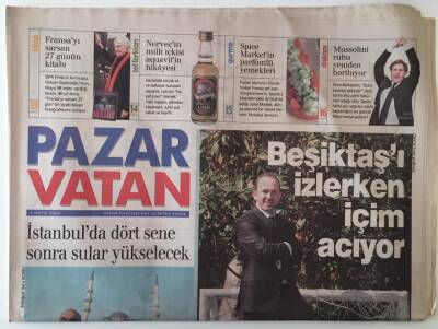 Vatan Gazetesi Pazar Eki 4 Mayıs 2008 - Beşiktaşın Efsane Futbolcusu Şifo Mehmet Beşiktaşı İzlerken İçim Acıyor Diyor GZ18144 - 1