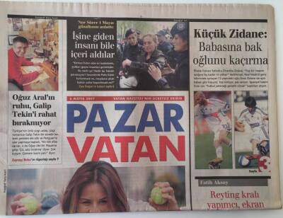 Vatan Gazetesi Pazar Eki 6 Mayıs 2007 - 40 ,Oyuncu , Anne,Milli Tenisçi,Güzel GZ18764 - 1