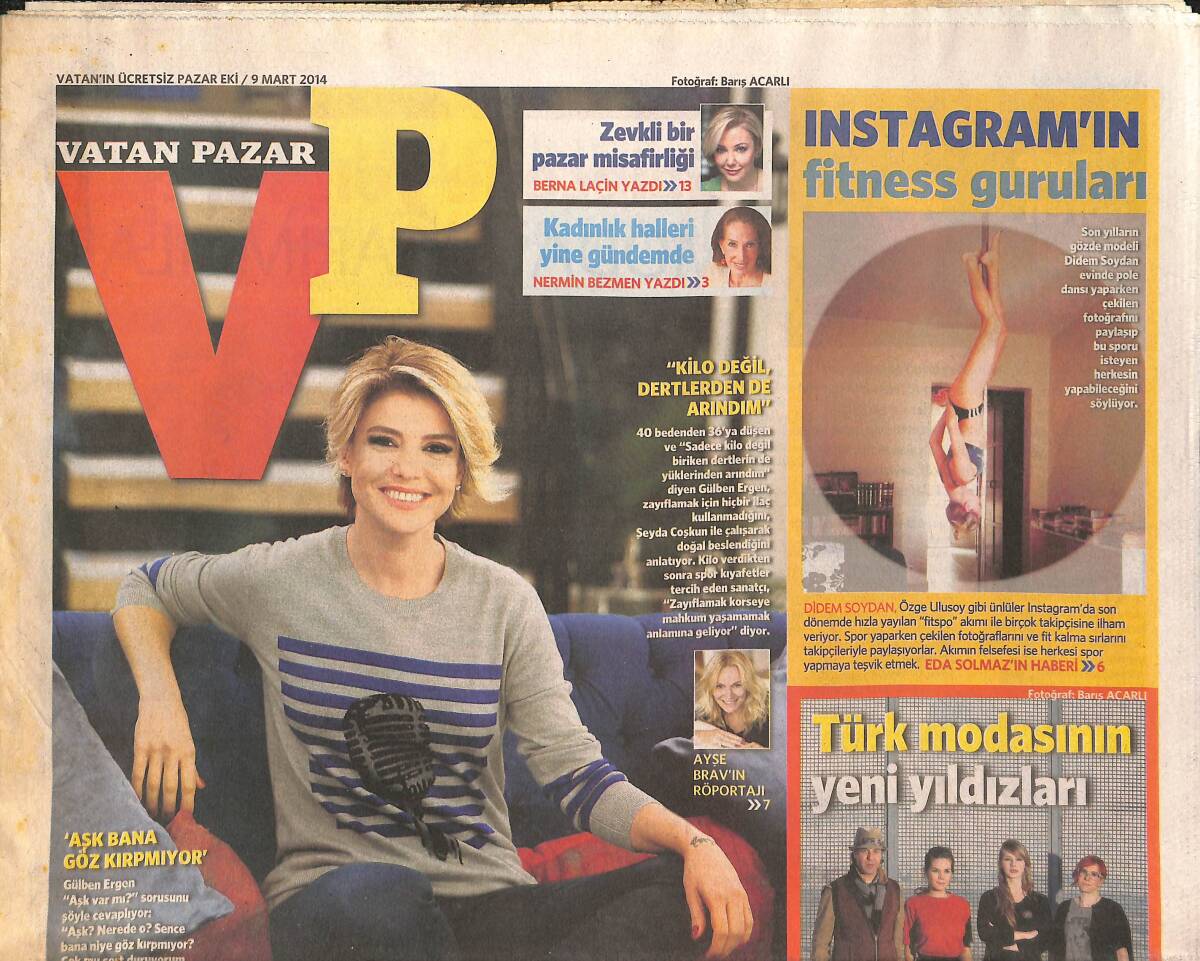 Vatan Gazetesi Pazar Eki 9 Mart 2014 - Türk Modasının Yeni Yıldızları - Sıla 