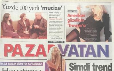 Vatan Gazetesi Pazar Vatan Eki 30 Ocak 2005-Tarkanın Shakira Planı -Mahmut Cevher Türkiyenin En İyi Oyuncusu Benim GZ36399 - 1