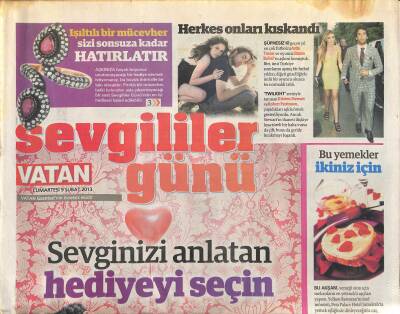 Vatan Gazetesi Sevgililer Günü Eki 9 Şubat 2013 - Işıltılı Mücevher Sizi Sonsuza Kadar Hatırlatır GZ120854 - 1