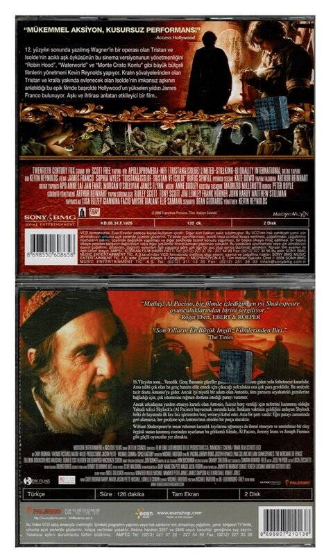Venedik Taciri Tristan Ve Isolde - 2 Adet VCD Film VCD502 - 2