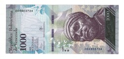 Venezuela 1000 Bolivares 2016 ÇİL YKP8150 - 1