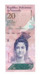 Venezuela 20 Bolivares 2013 - ÇİL YKP8957 - Gökçekoleksiyon