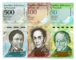 Venezuela 50/100/500 Bolivares Kağıt Para Seti ÇİL YKP8317 - 1