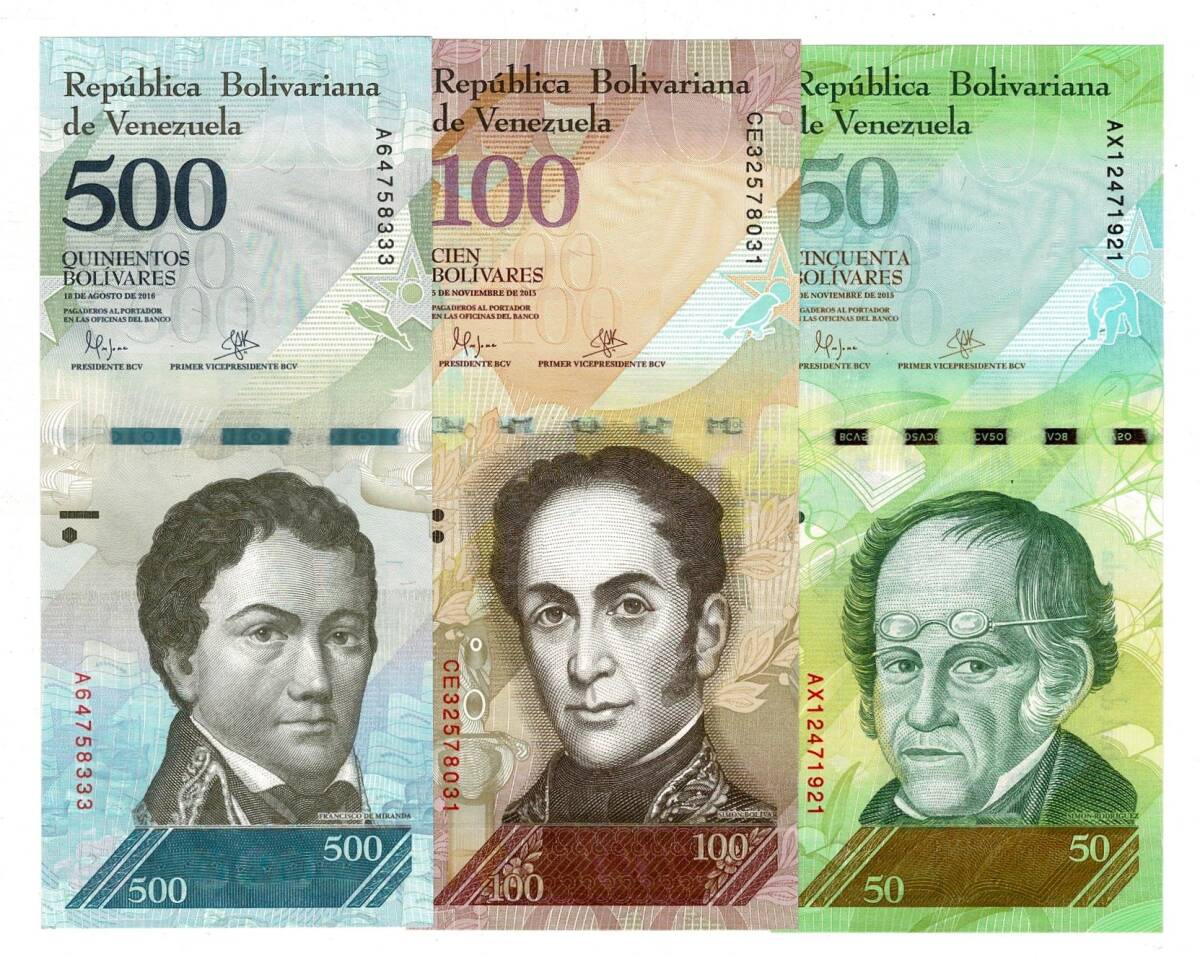 Venezuela 50/100/500 Bolivares Kağıt Para Seti ÇİL YKP8317 - 3