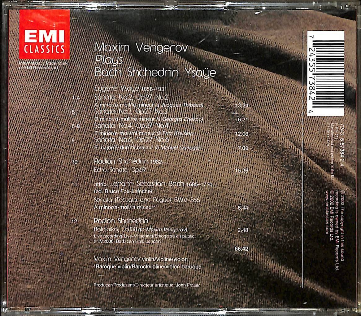 Vengerov Plays Bach, Shchedrin, Ysaye CD (İkinci El) CD5362 - 2