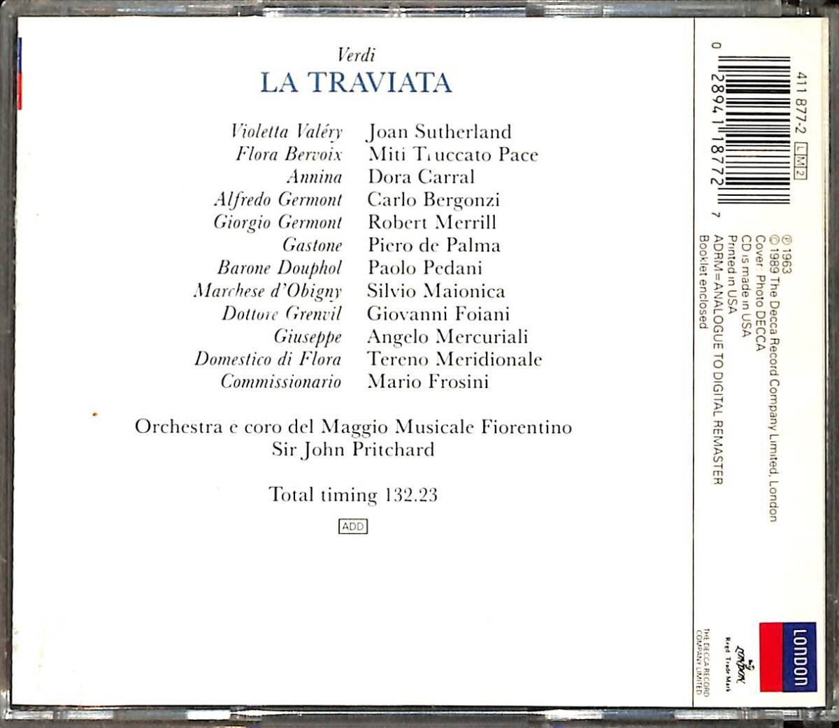 Verdi: La Traviata CD (İkinci El) CD3865 - 2