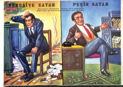 Veresiye Satan / Peşin Satan Eski Dükkan İçi Afiş KRT17822 - Gökçekoleksiyon