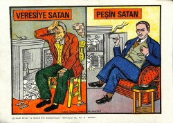 Veresiye Satan / Peşin Satan Eski Taş Baskı Dükkan İçi Afiş VRSY2 - 