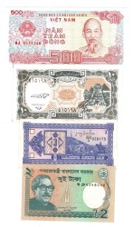 Vietnam/Mısır/Gürcistan/Bangladeş Yabancı Kağıt Para Lotu ÇİL YKP8345 - 1