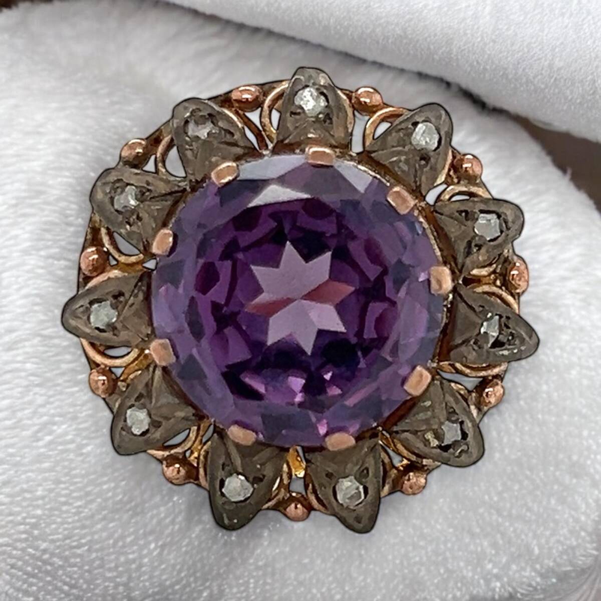 Vintage 10 Ayar Alexander ve Elmas Taşlı Yüzük ELM261 #7.54 - 2