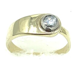 Vintage 14 Ayar Elmas Taşlı Yüzük ELM019 - Gökçekoleksiyon