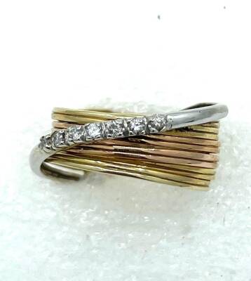 Vintage 14 Ayar Pırlanta Taşlı Yüzük ELM358 #5.18 - 2