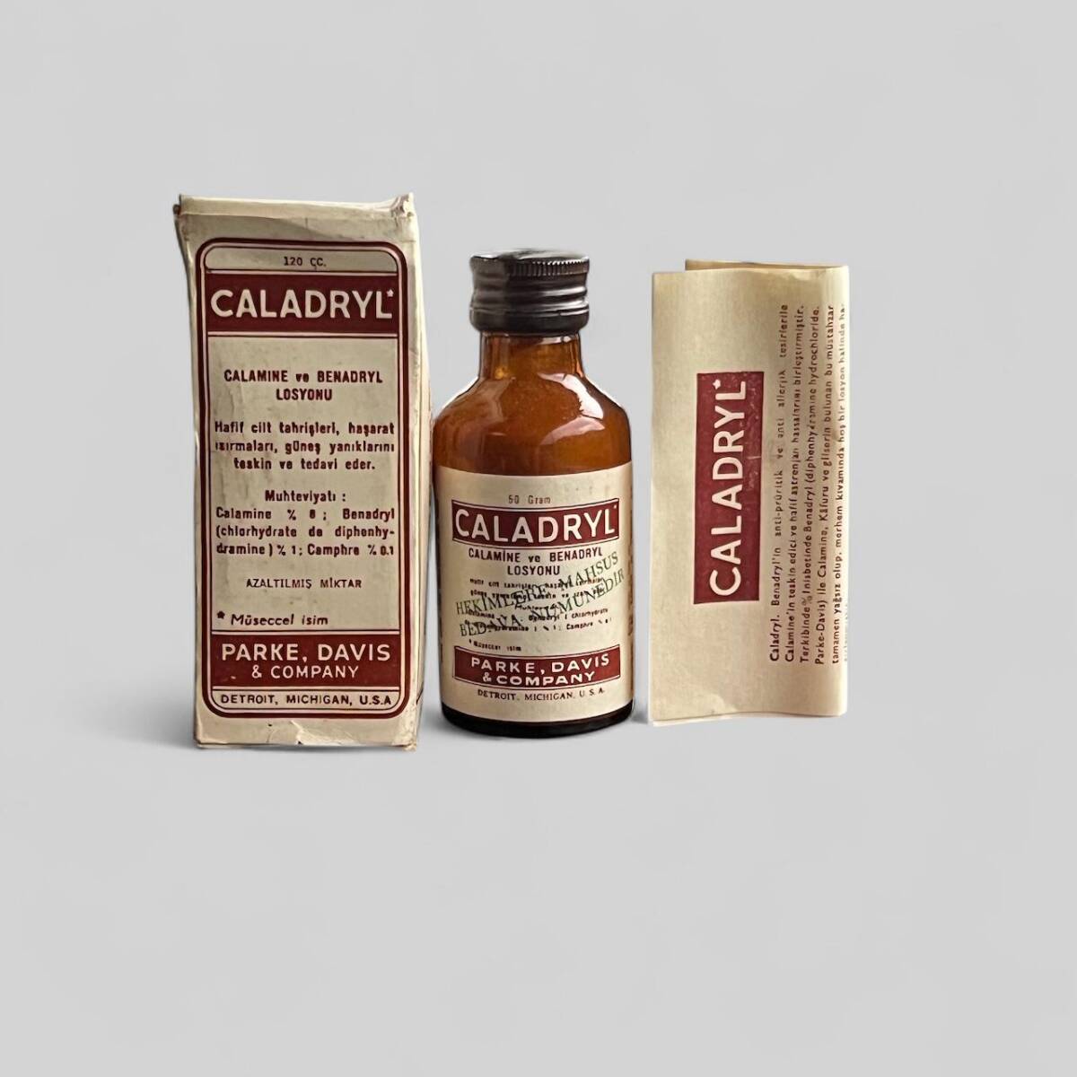 Vintage 1955 Caladryl İlaç Kutusunda Koleksiyonluk Tüketilmez MDL 391 - 1