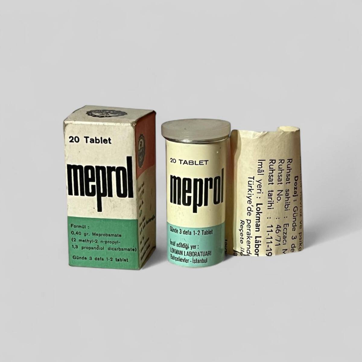 Vintage 1958 Meprol İlaç Kutusunda Koleksiyonluk Tüketilmez MDL426 - 1