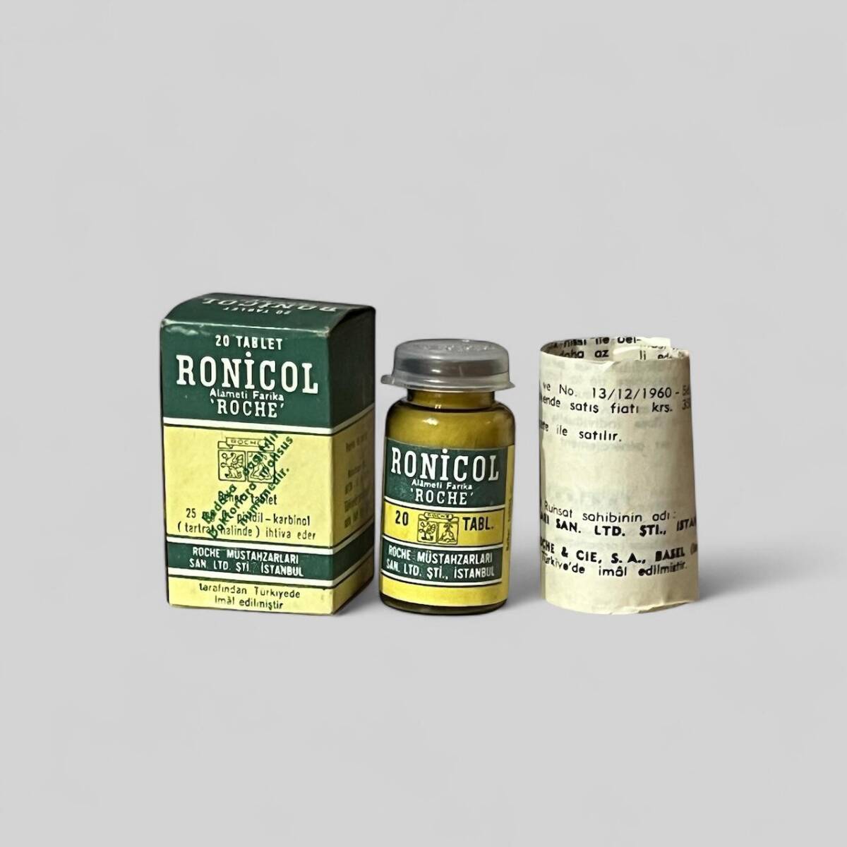 Vintage 1960 Ronicol İlaç Kutusunda Koleksiyonluk Tüketilmez MDL418 - 1