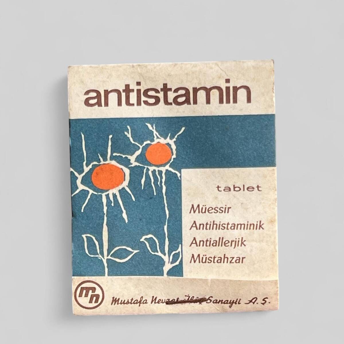 Vintage 1960s Antistamin Kutusunda Koleksiyonluk Tüketilmez MDL 370 - 2