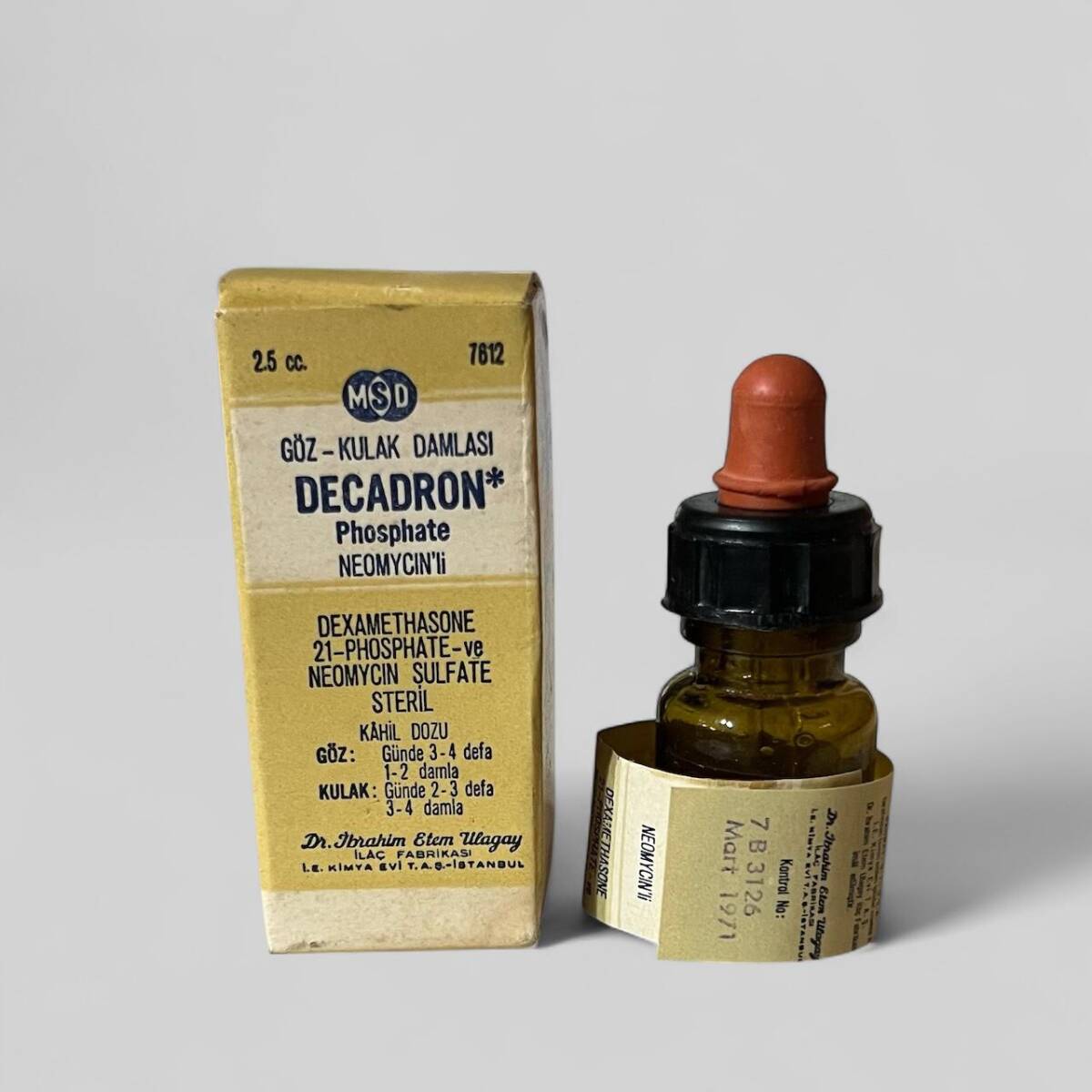 Vintage 1961 Decaddron İlaç Kutusunda Koleksiyonluk Tüketilmez MDL 398 - 1