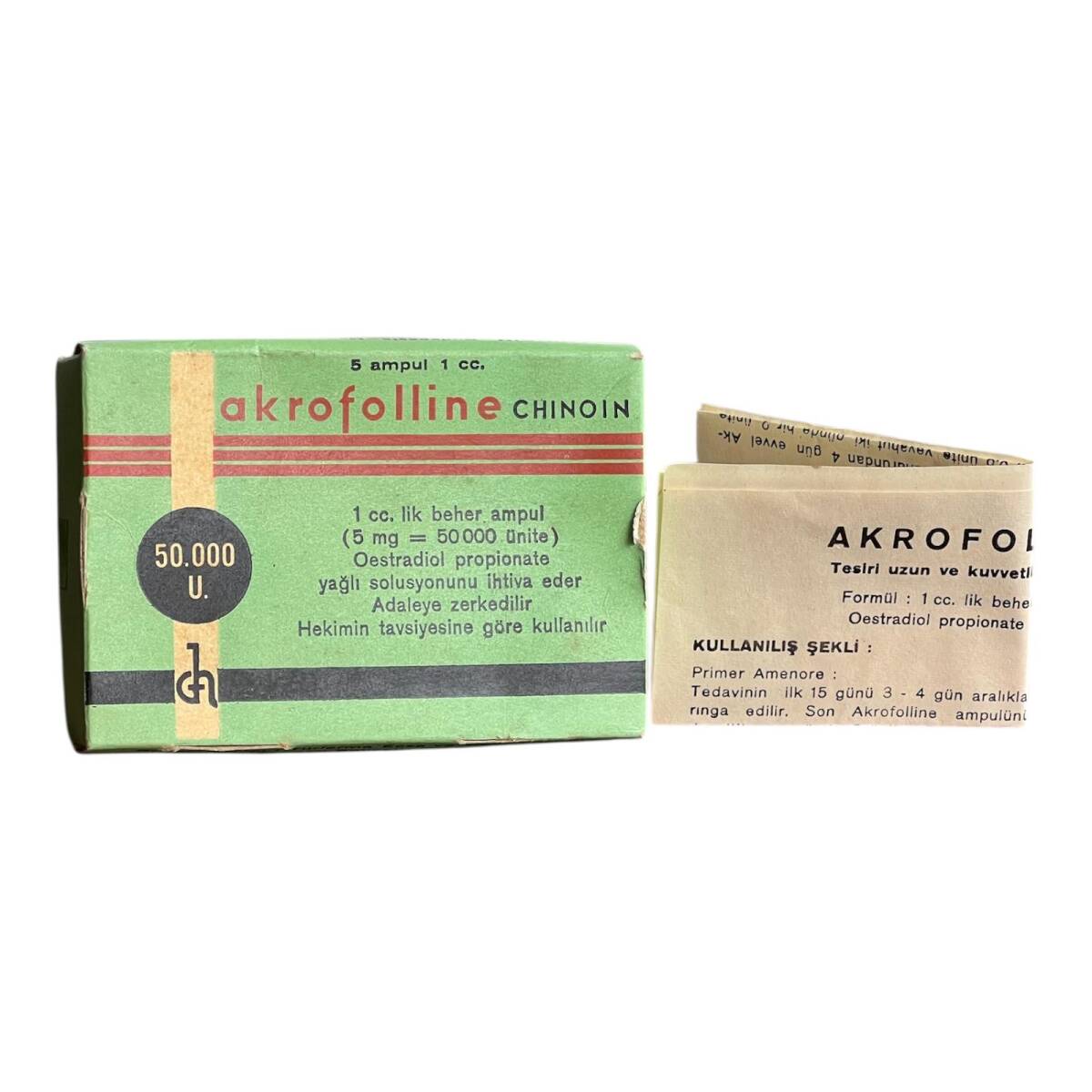 Vintage 1964 Akrofolline İlaç Kutusunda Koleksiyonluk Tüketilmez MDL447 - 1