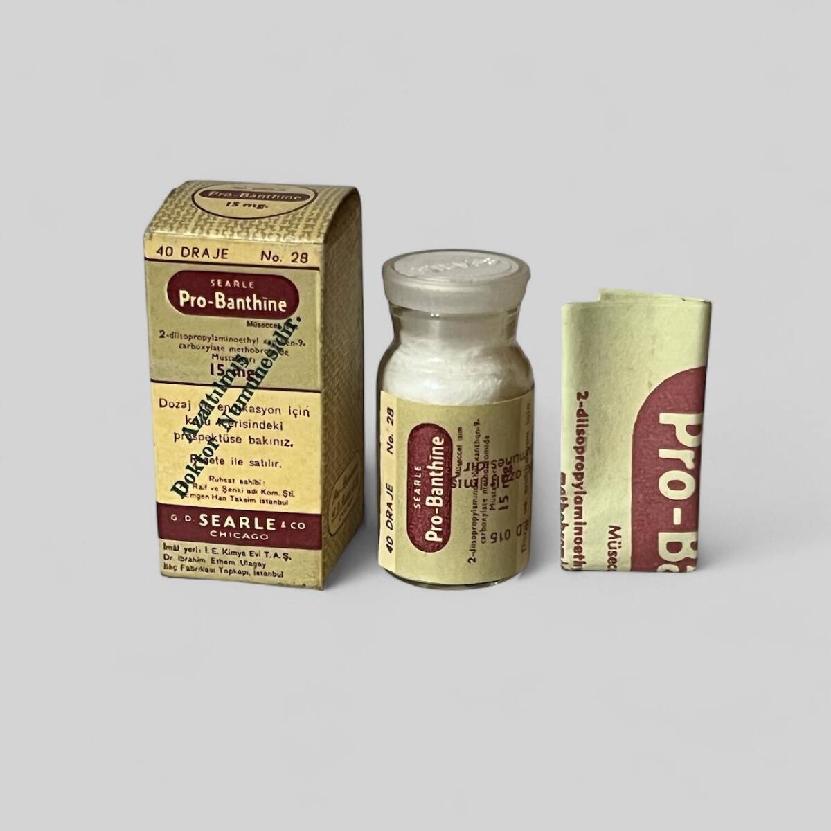 Vintage 1964 Pro-Banthine İlaç Kutusunda Koleksiyonluk Tüketilmez MDL409 - 1