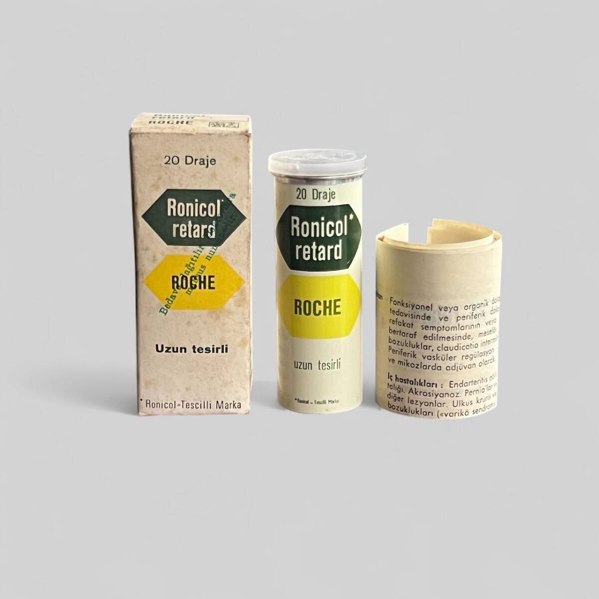 Vintage 1964 Ronicol Retard İlaç Kutusunda Koleksiyonluk Tüketilmez MDL 392 - 1
