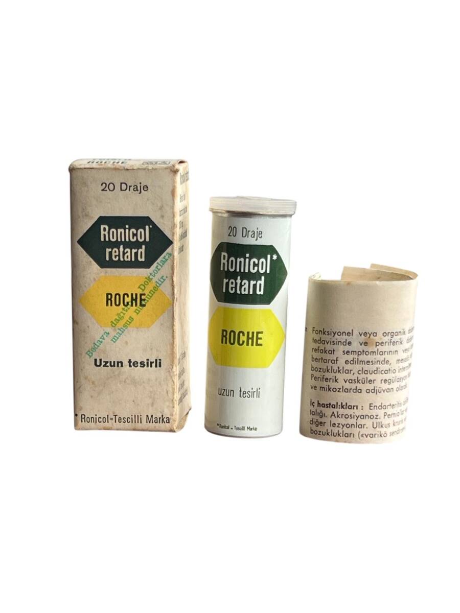 Vintage 1964 Ronicol Retard İlaç Kutusunda Koleksiyonluk Tüketilmez MDL432 - 1