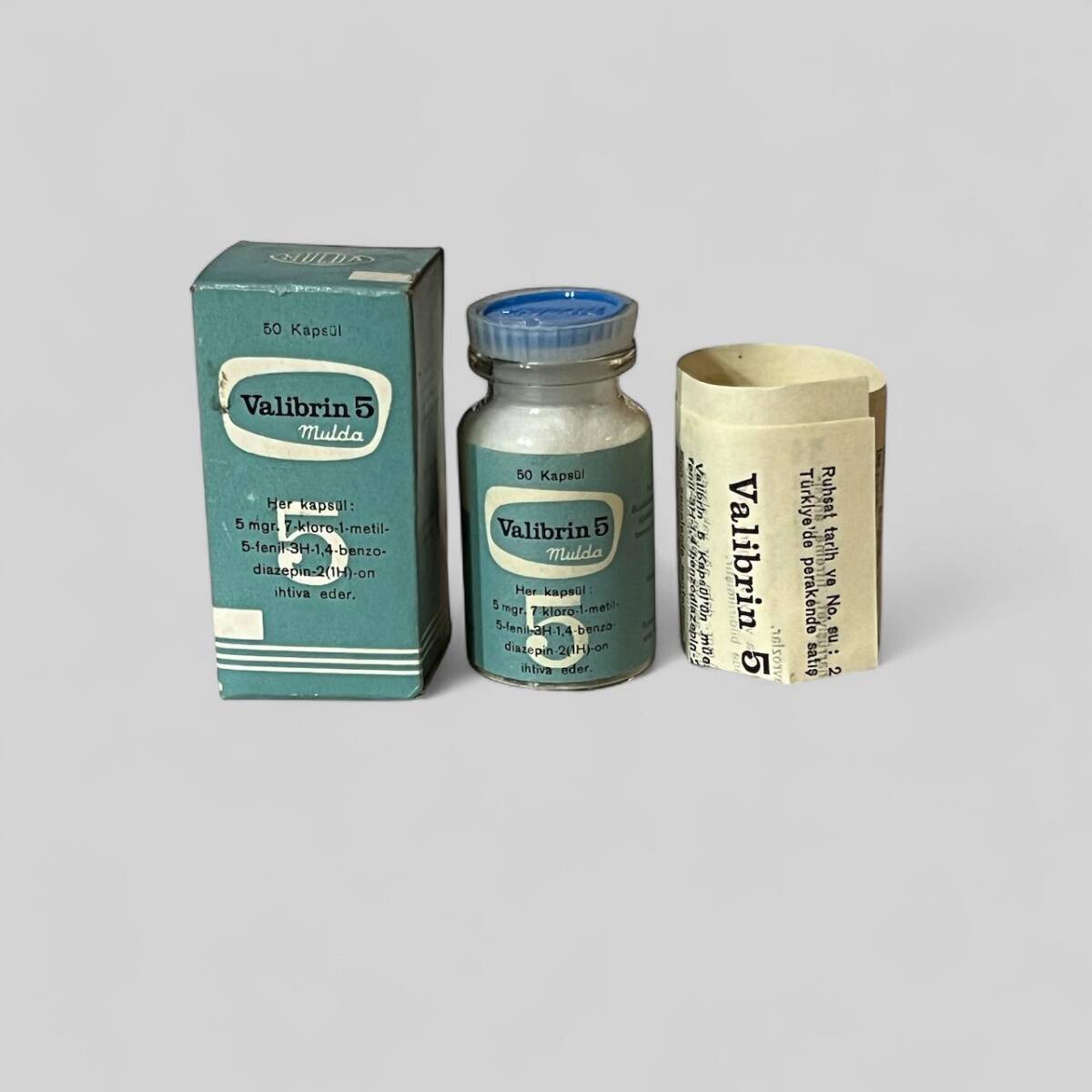 Vintage 1965 Valibrin İlaç Kutusunda Koleksiyonluk Tüketilmez MDL406 - 1