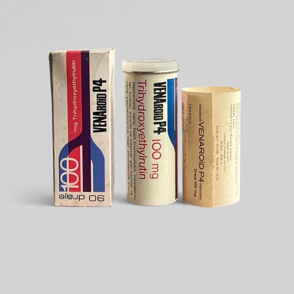 Vintage 1968 VenaroidP4 İlaç Kutusunda Koleksiyonluk Tüketilmez MDL 390 - 1