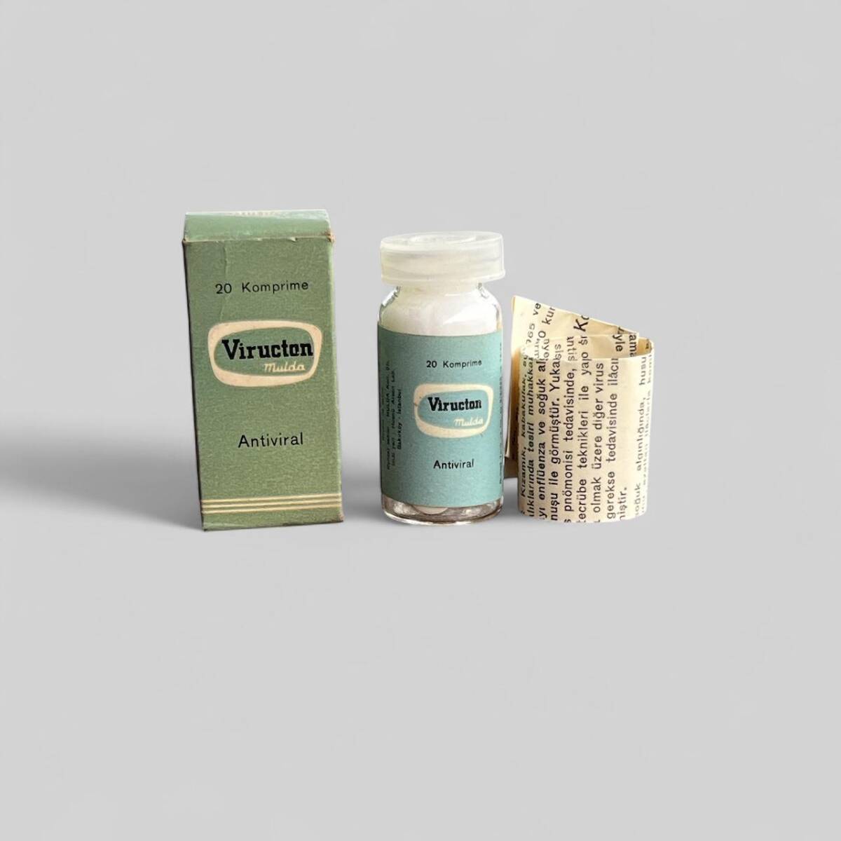 Vintage 1968 Viructon İlaç Kutusunda Koleksiyonluk Tüketilmez MDL433 - 1