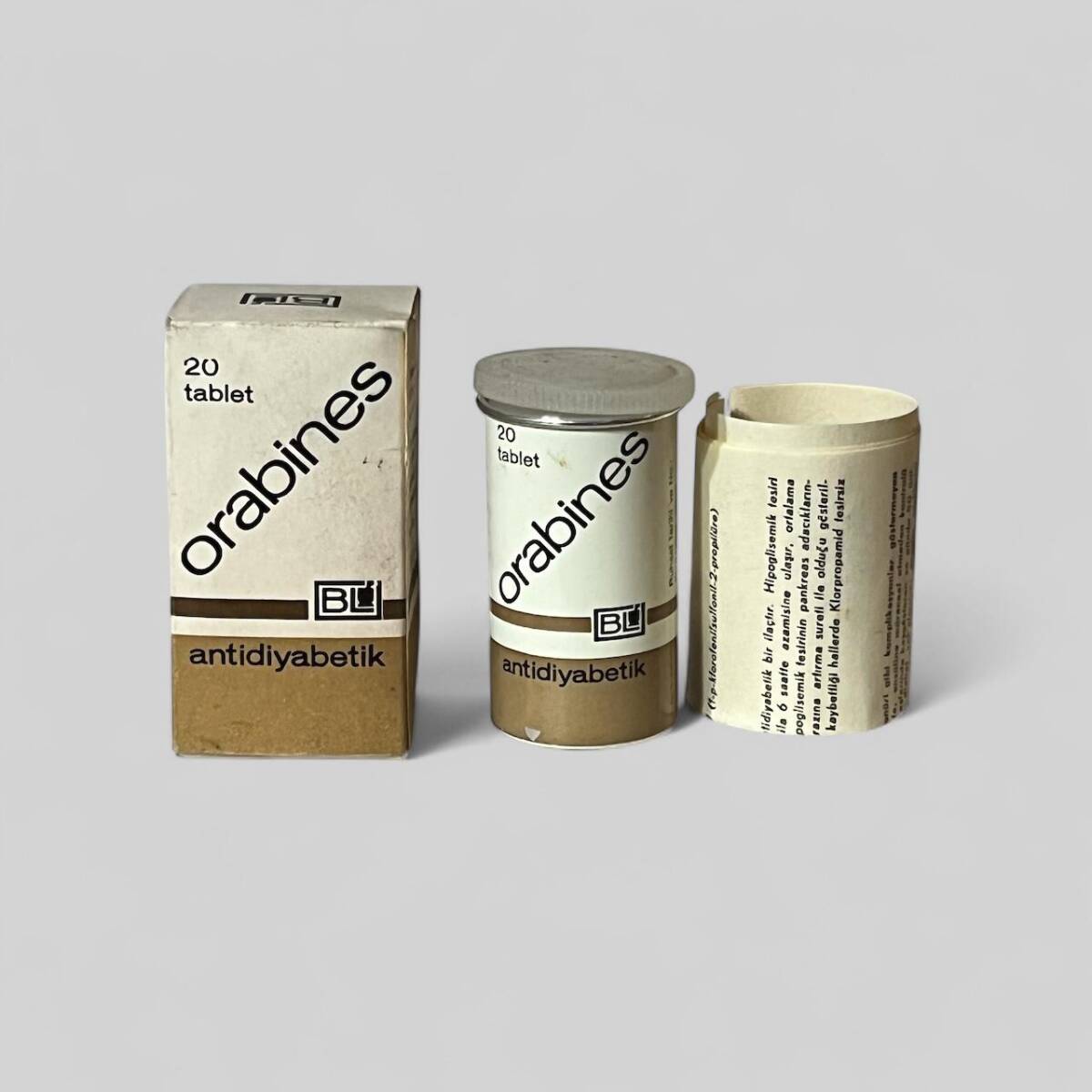 Vintage 1969 Orabines İlaç Kutusunda Koleksiyonluk Tüketilmez MDL404 - 1
