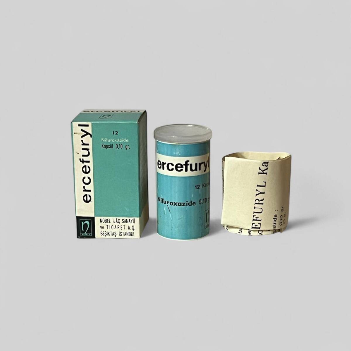 Vintage 1970 Ercefuryl İlaç Kutusunda Koleksiyonluk Tüketilmez MDL412 - 1