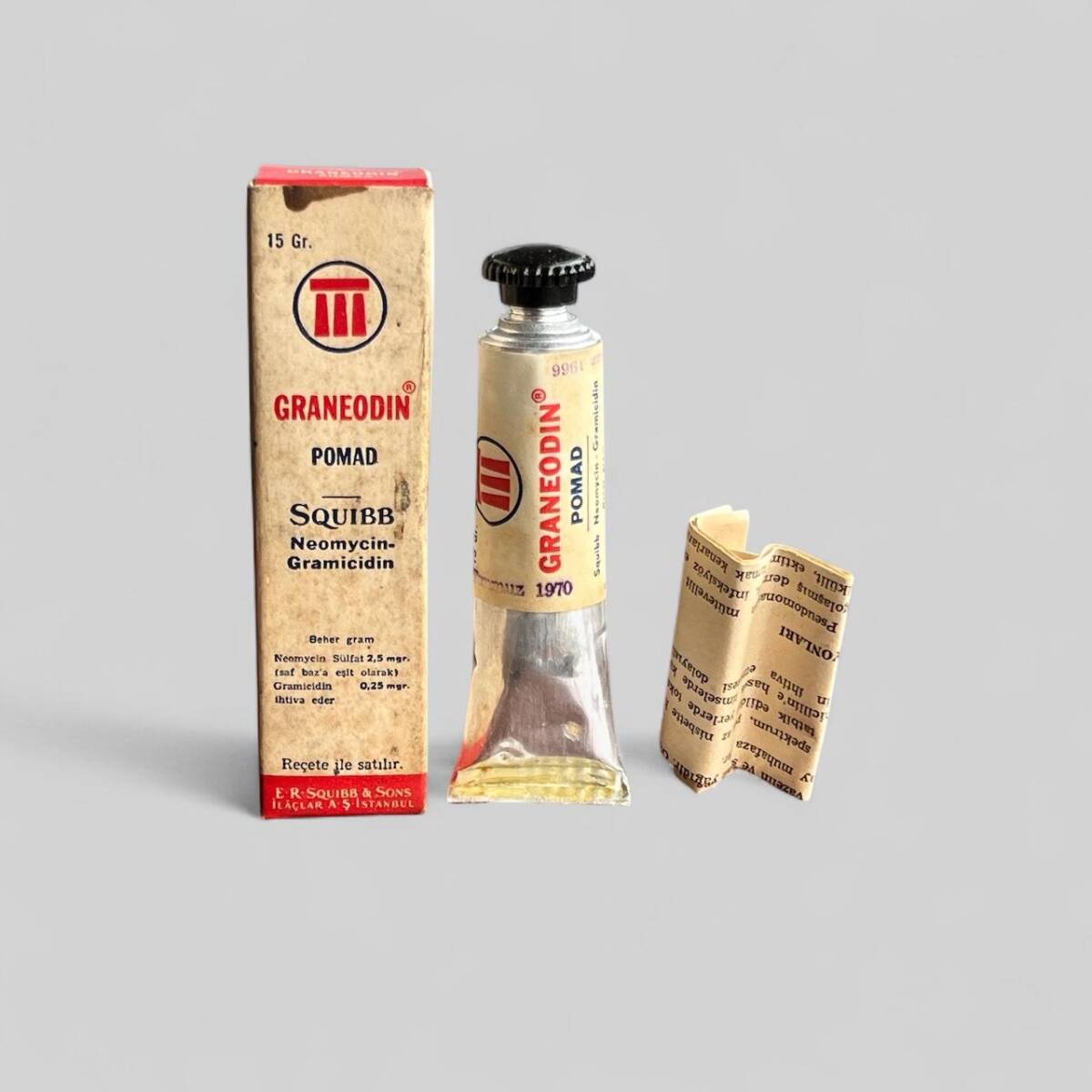 Vintage 1970 Graneodın İlaç Kutusunda Koleksiyonluk Tüketilmez MDL440 - 1