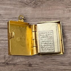 Vintage 1970's Altın Renginde Metal Kutusunda Cevşen-i Kebir Kolye Ucu CV21 - 4
