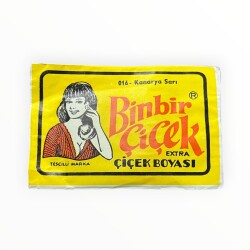 Vintage 1970's BİNBİR ÇİÇEK Çiçek Boyası No:016 Kanarya Sarısı AOB8942 - Gökçekoleksiyon