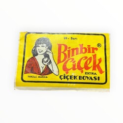 Vintage 1970's BİNBİR ÇİÇEK Çiçek Boyası No:09 Sarı AOB8943 - Gökçekoleksiyon