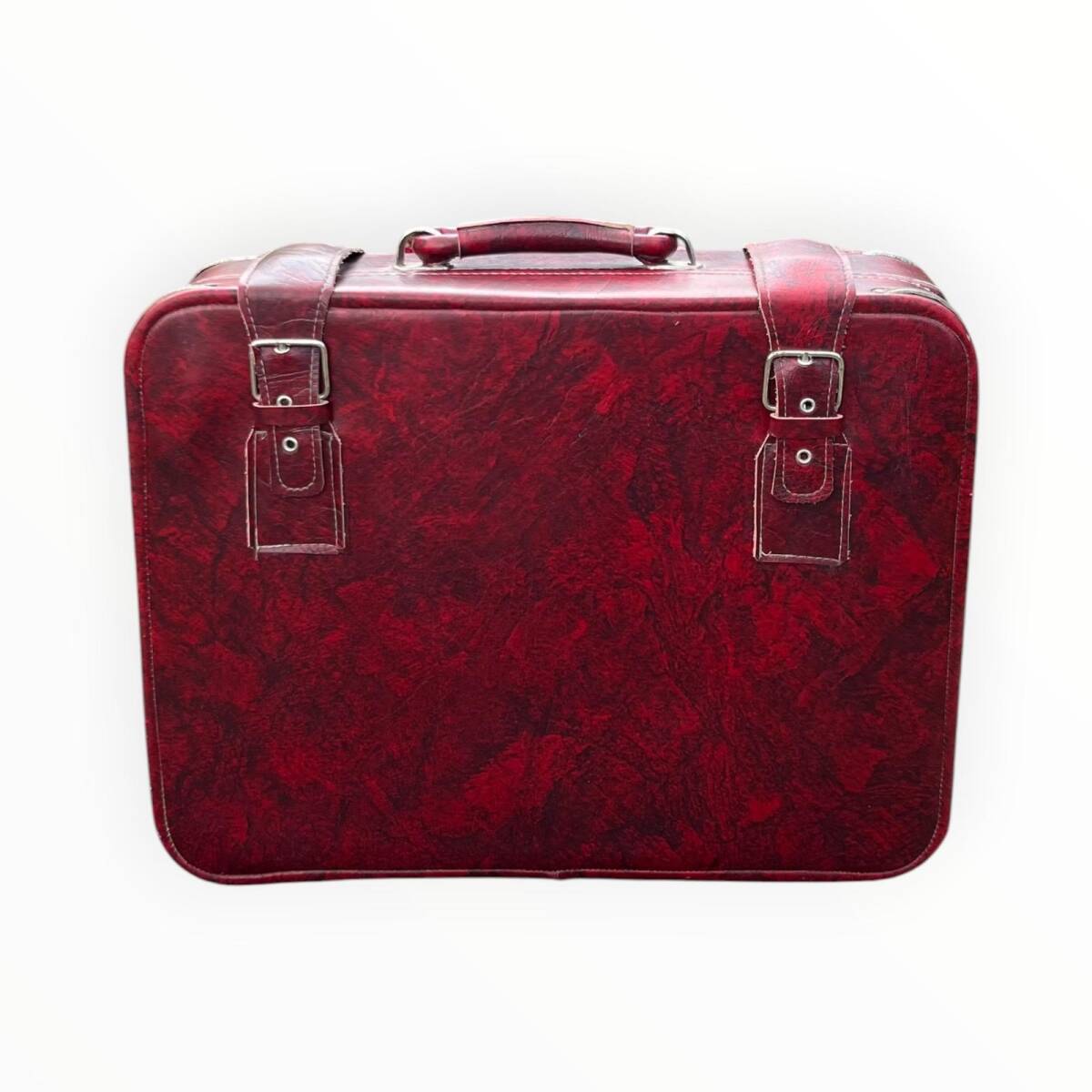 Vintage 1970s Bordo Seyahat Bavul AOB6405 - 1