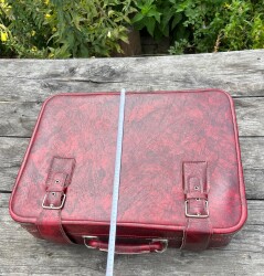 Vintage 1970s Bordo Seyahat Bavul AOB6405 - 3