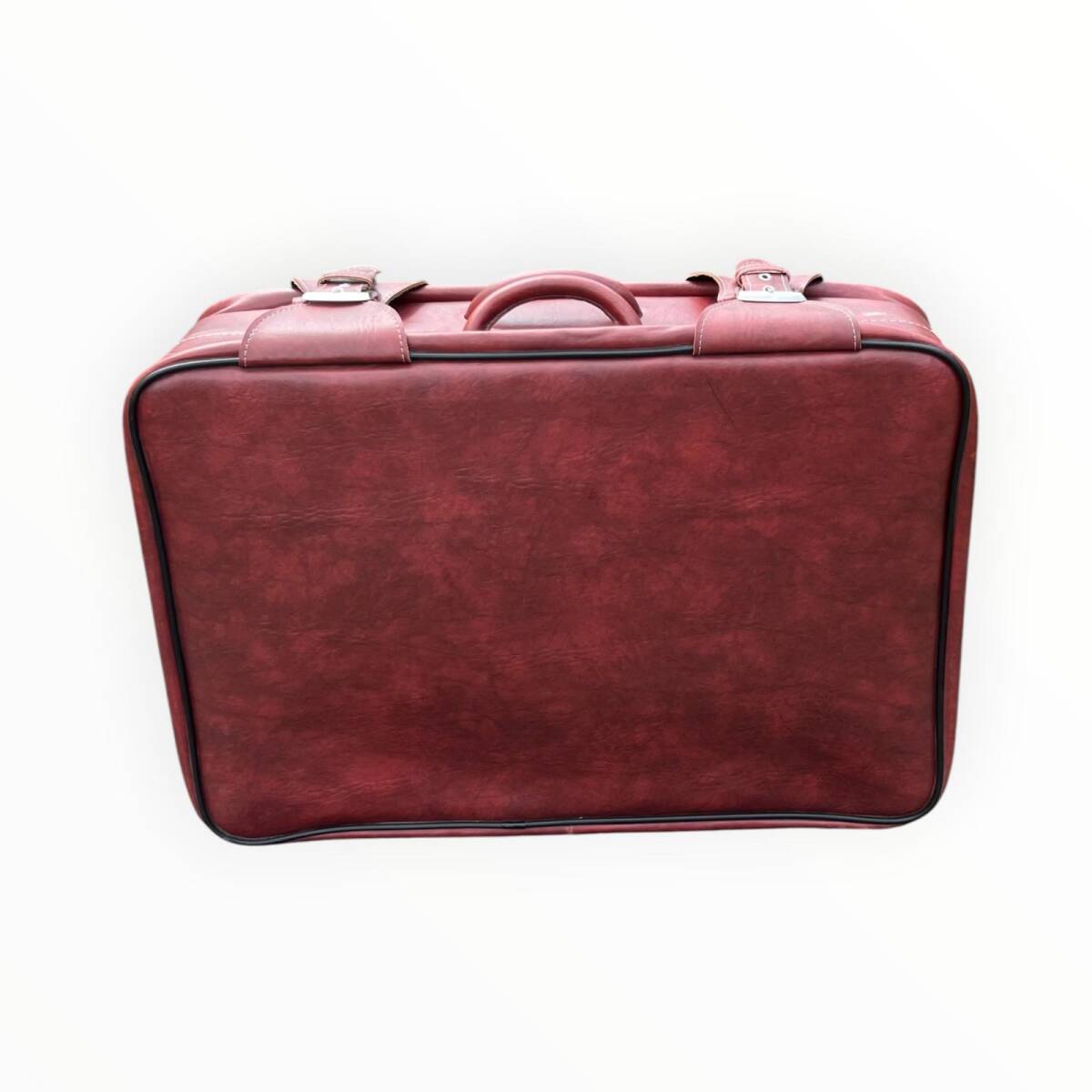 Vintage 1970s Bordo Seyahat Bavul AOB6406 - 1