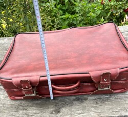 Vintage 1970s Bordo Seyahat Bavul AOB6406 - 6