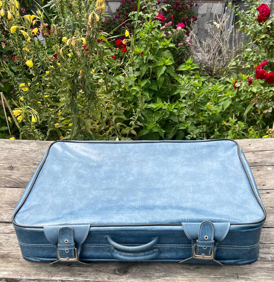 Vintage 1970s Mavi Seyahat Bavul AOB6404 - 3
