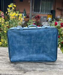 Vintage 1970s Mavi Seyahat Bavul AOB6404 - 6