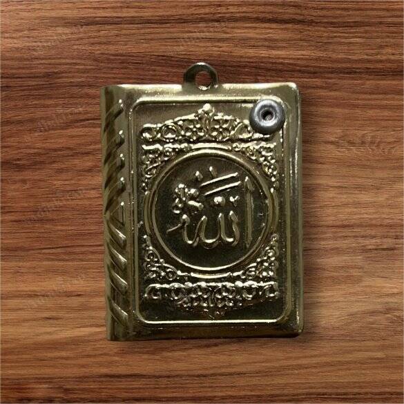 Vintage 1970'süzerinde Allah Muhammet Yazılı Metal Koruyucusunda Cevşen-i Kebir Nazarlık Kolye Ucu - 2